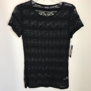 NWT Apt 9 black lace tee